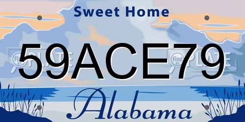 59ACE79 Alabama License Plate