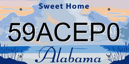 59ACEP0 Alabama License Plate