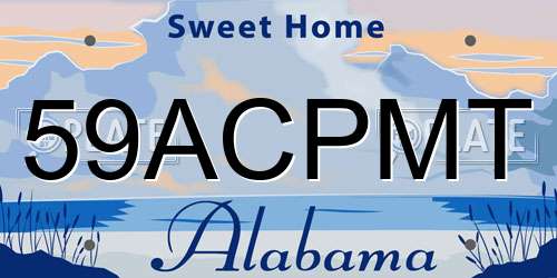59ACPMT Alabama License Plate