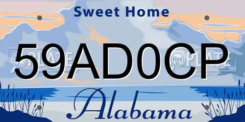 59AD0CP Alabama License Plate