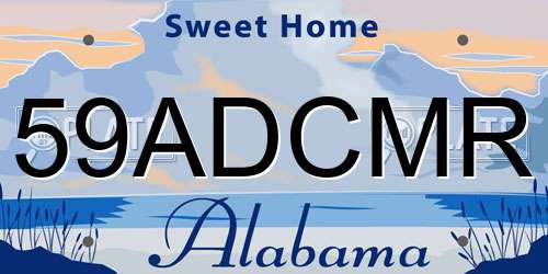 59ADCMR Alabama License Plate