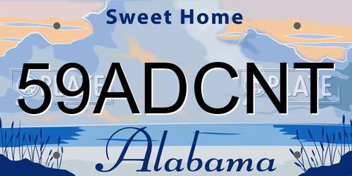 59ADCNT Alabama License Plate