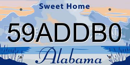 59ADDB0 Alabama License Plate