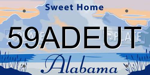 59ADEUT Alabama License Plate
