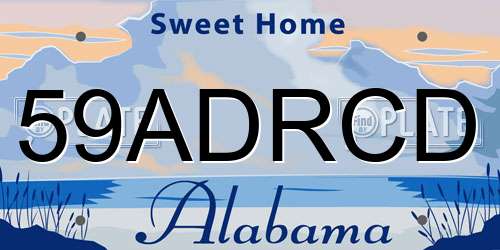 59ADRCD Alabama License Plate