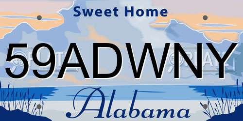 59ADWNY Alabama License Plate