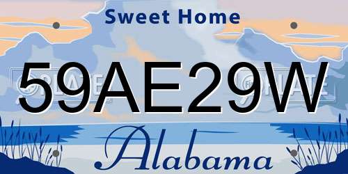59AE29W Alabama License Plate