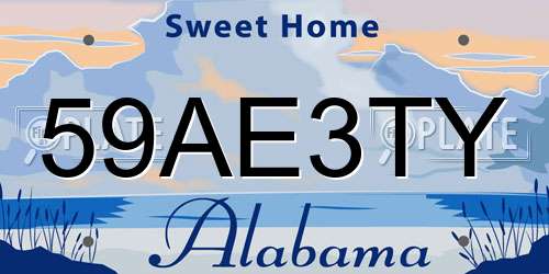 59AE3TY Alabama License Plate