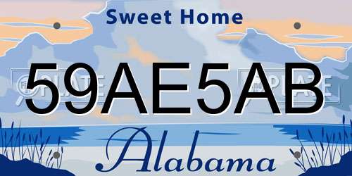 59AE5AB Alabama License Plate
