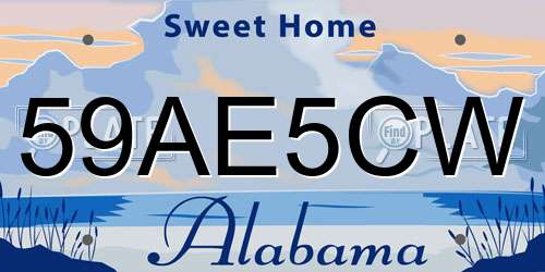 59AE5CW Alabama License Plate