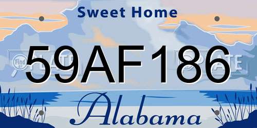 59AF186 Alabama License Plate