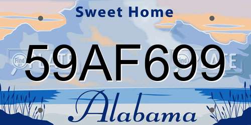 59AF699 Alabama License Plate