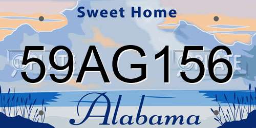 59AG156 Alabama License Plate