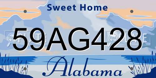 59AG428 Alabama License Plate