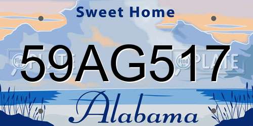 59AG517 Alabama License Plate