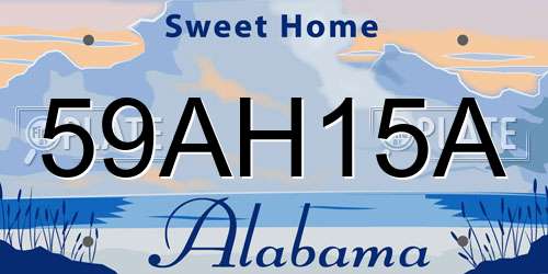 59AH15A Alabama License Plate