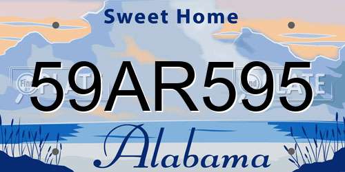 59AR595 Alabama License Plate