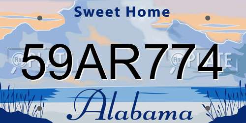 59AR774 Alabama License Plate