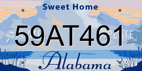 59AT461 Alabama License Plate