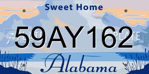 59AY162 Alabama License Plate
