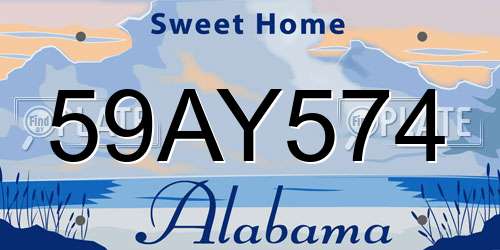 59AY574 Alabama License Plate