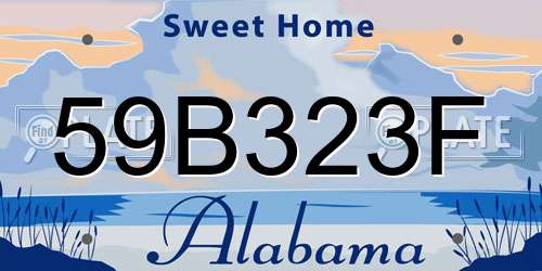 59B323F Alabama License Plate