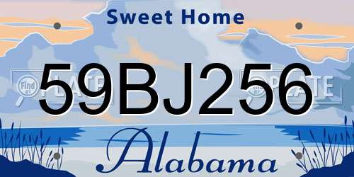 59BJ256 Alabama License Plate