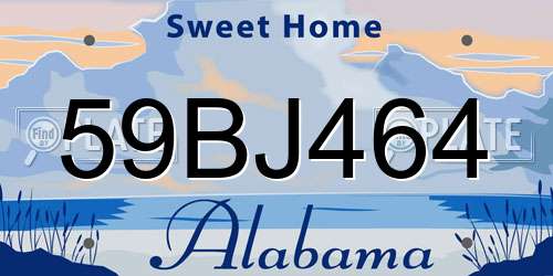 59BJ464 Alabama License Plate