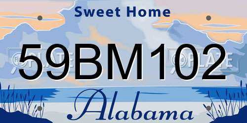 59BM102 Alabama License Plate