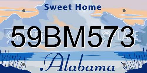 59BM573 Alabama License Plate