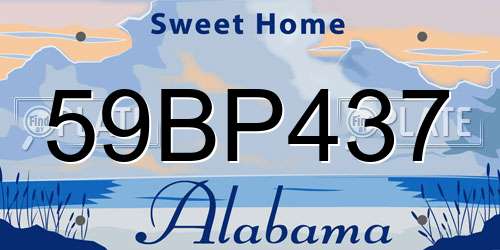 59BP437 Alabama License Plate