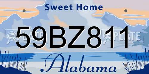 59BZ811 Alabama License Plate