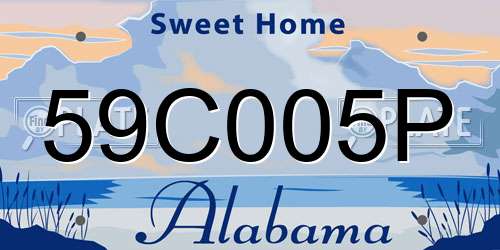 59C005P Alabama License Plate