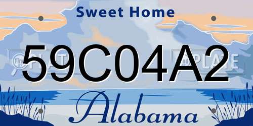 59C04A2 Alabama License Plate