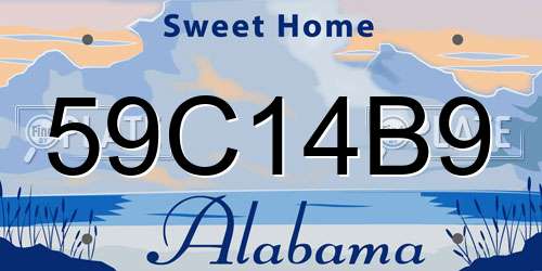 59C14B9 Alabama License Plate