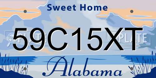 59C15XT Alabama License Plate