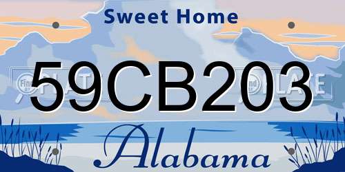 59CB203 Alabama License Plate