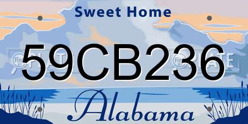 59CB236 Alabama License Plate