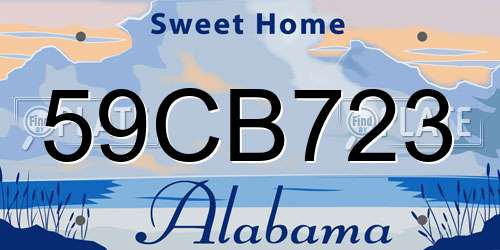 59CB723 Alabama License Plate
