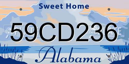 59CD236 Alabama License Plate
