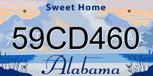 59CD460 Alabama License Plate