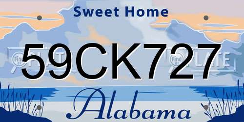 59CK727 Alabama License Plate