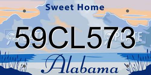 59CL573 Alabama License Plate