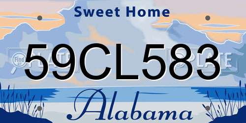 59CL583 Alabama License Plate