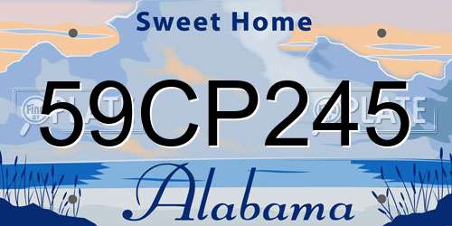 59CP245 Alabama License Plate