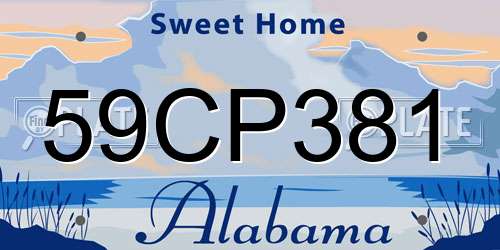 59CP381 Alabama License Plate