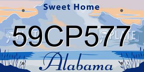 59CP577 Alabama License Plate