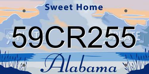 59CR255 Alabama License Plate