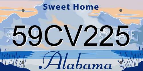 59CV225 Alabama License Plate