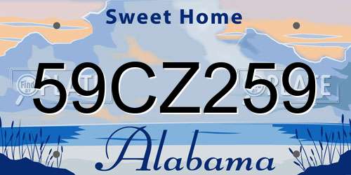 59CZ259 Alabama License Plate